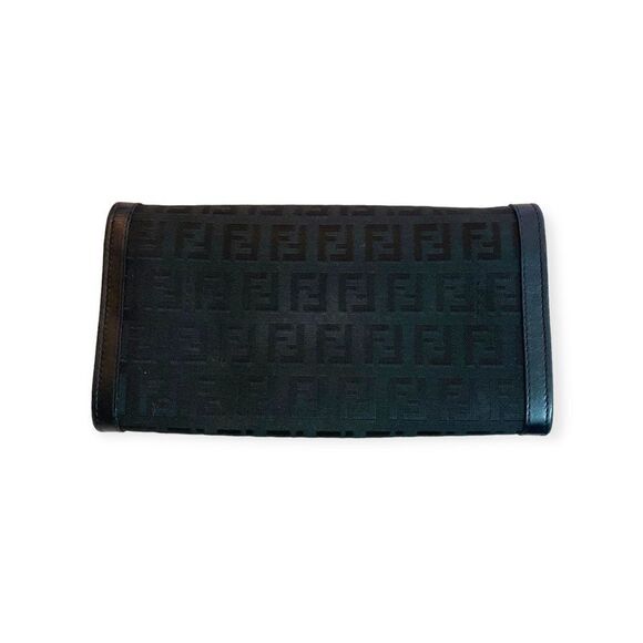 Authentic Black FF Canvas Fendi Baguette Long Wallet - Picture 5 of 7